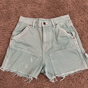 Urban Outfitters BDG teal distressed cargo shorts!
